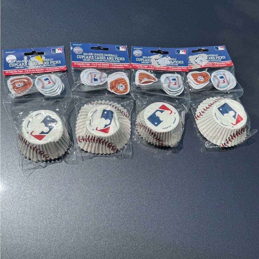 MLB Cupcake Cases and Picks Set - White and Red
